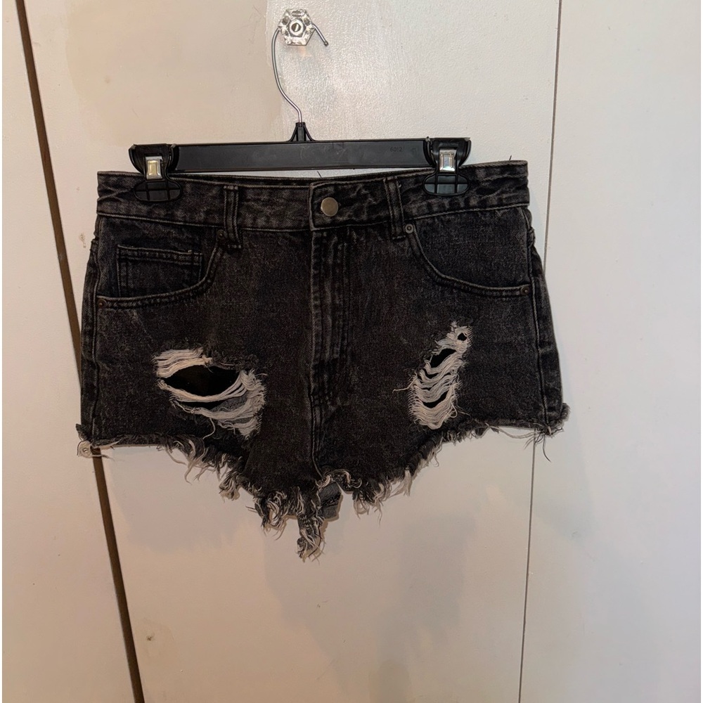 Black jeans shorts
